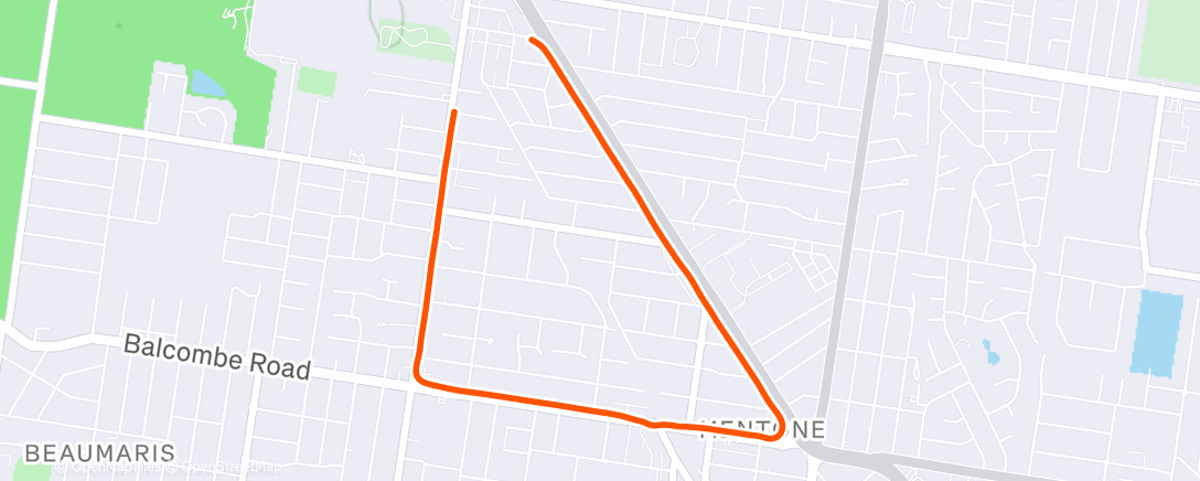 Map of the activity, Afternoon Run