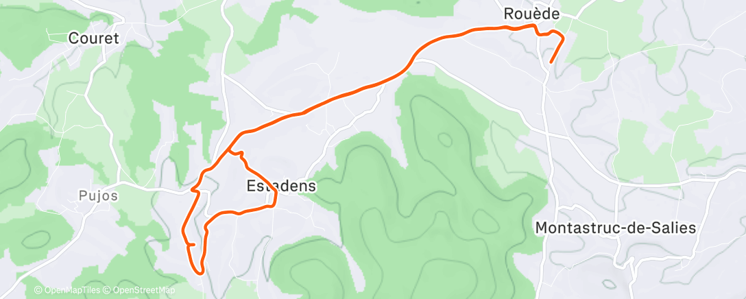 Map of the activity, Course à pied le matin