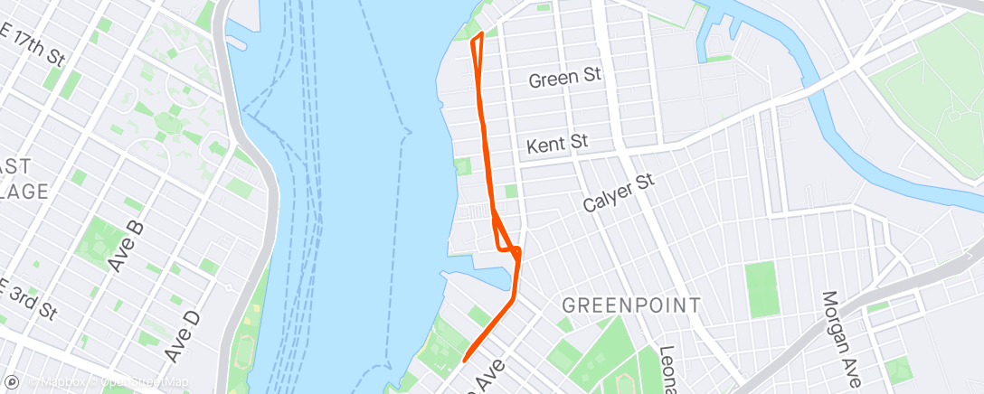 Map of the activity, Tuesday Night Tempo - North Brooklyn Runners