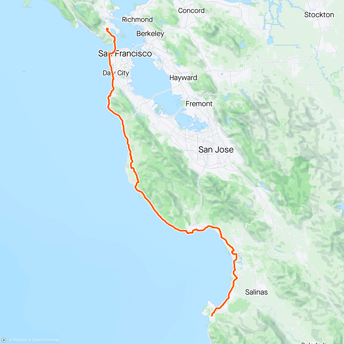 Map of the activity, Because we ride to Sea Otter