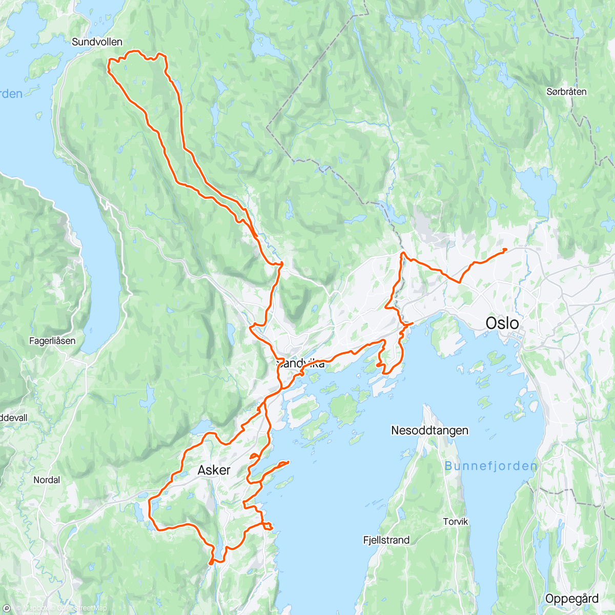 Map of the activity, Kleivstua med Magnus, + litt alene