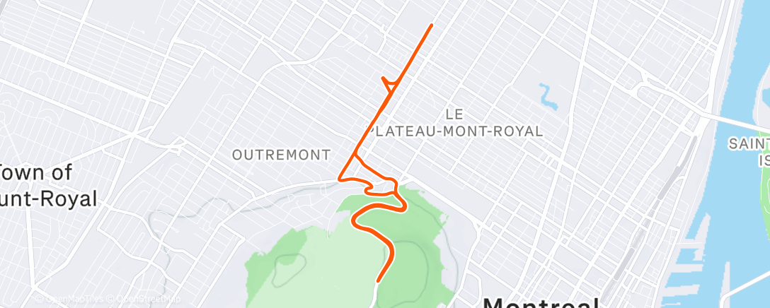 Карта физической активности (Course à pied le midi)