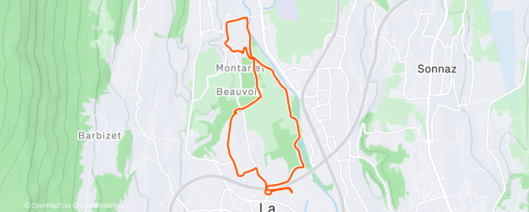 Map of the activity, Course à pied le matin