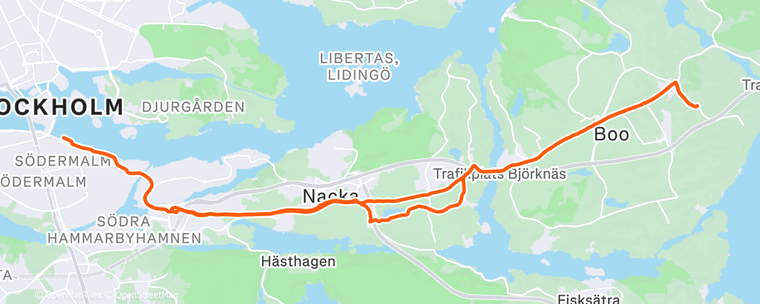 Map of the activity, Afternoon Ride