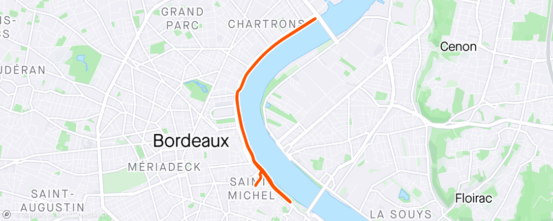 Mapa da atividade, Course à pied le matin