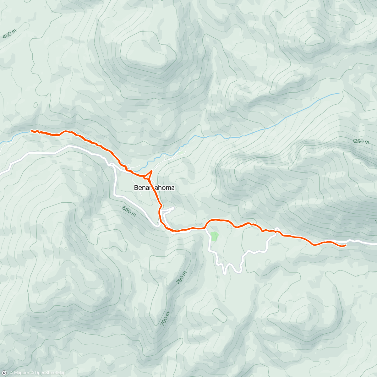 Map of the activity, Entrenamiento, soltando piernas después del Trail Grazalema