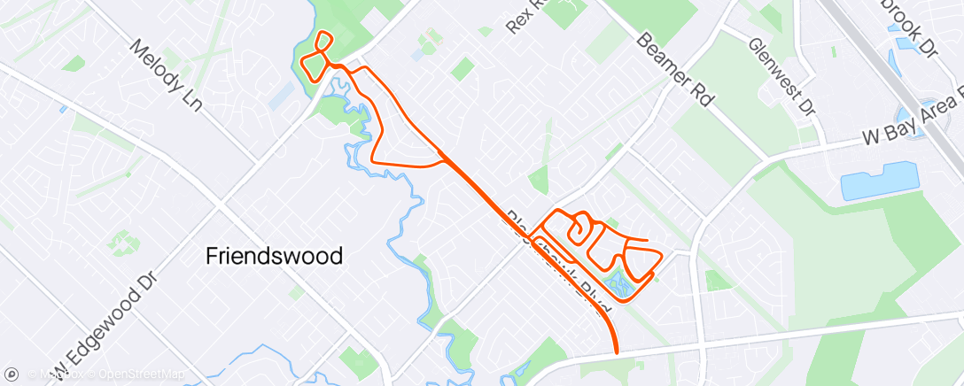 Map of the activity, Wednesday morning ride