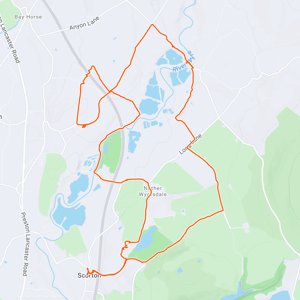 Map of the activity, Sunday Afternoon Walk in the Borough of Wyre