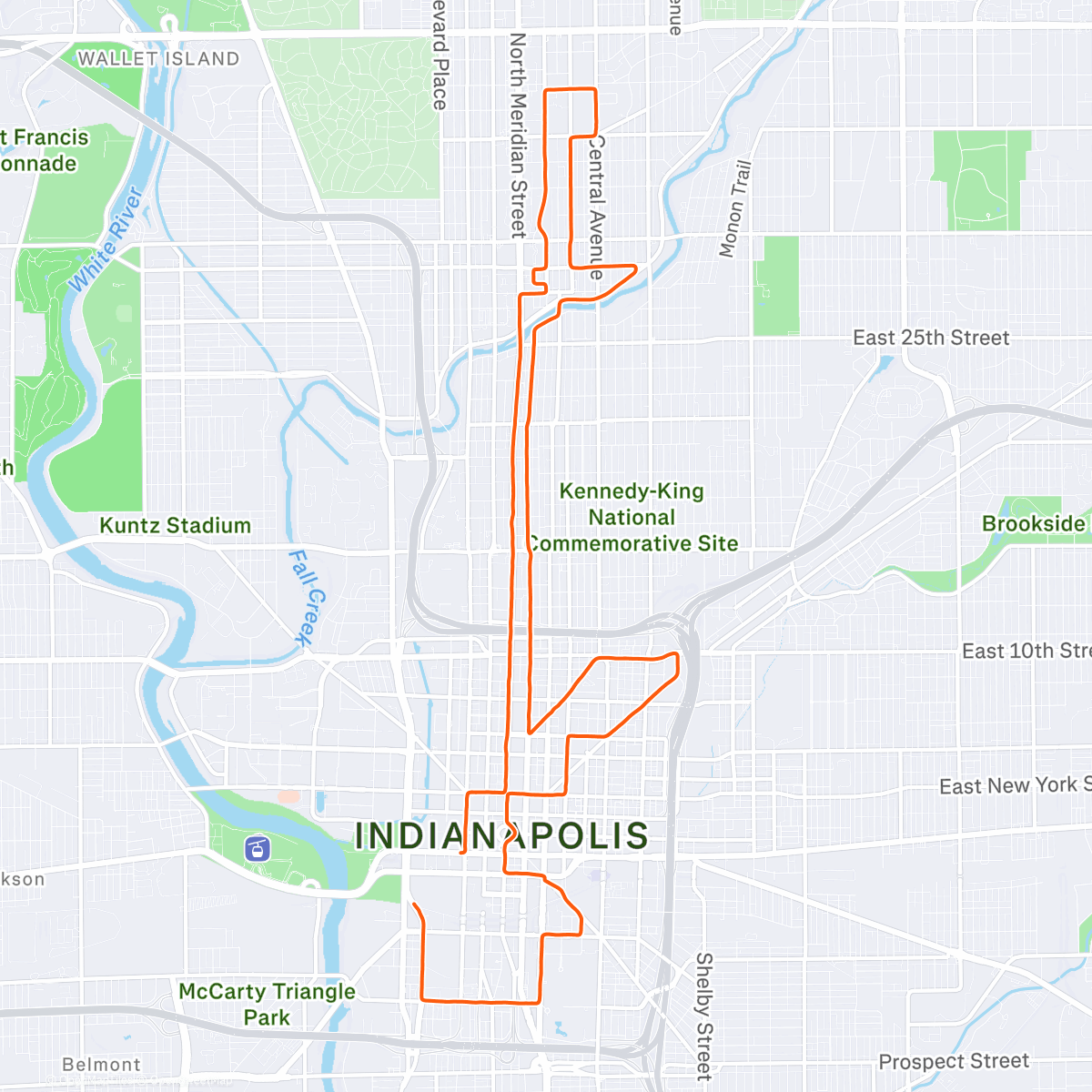 Map of the activity, Morning Run