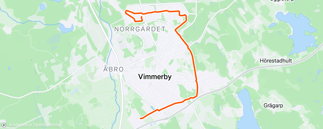 Map of the activity, Afternoon Run