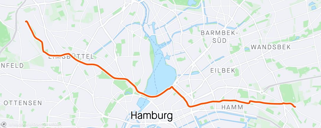 Map of the activity, E-Bike-Fahrt am Abend