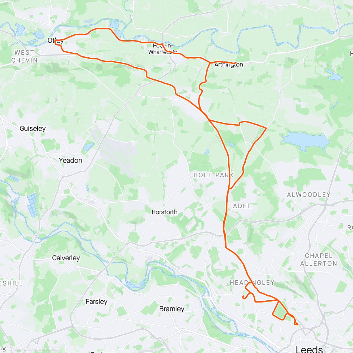 Map of the activity, Rob Burrow Leeds Marathon
