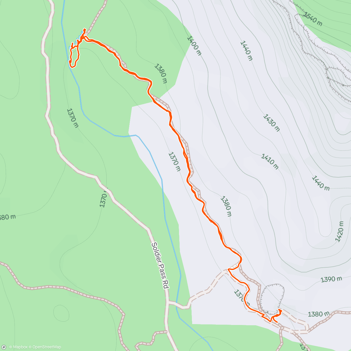 Map of the activity, Lunch Hike