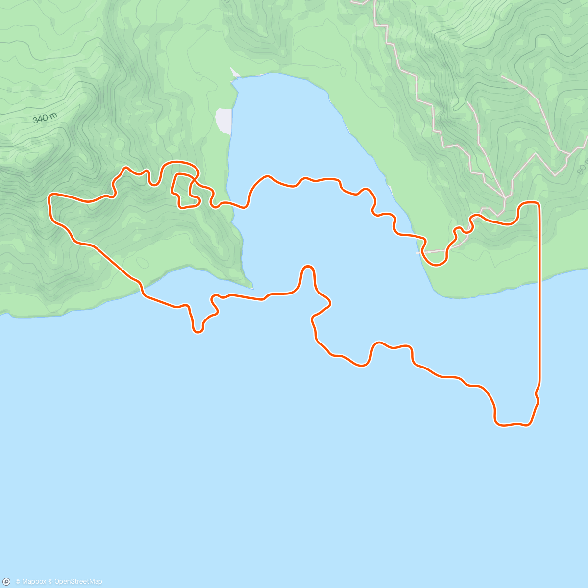 Map of the activity, Zwift - Speed Workout Bike on Coastal Crown Loop in Watopia