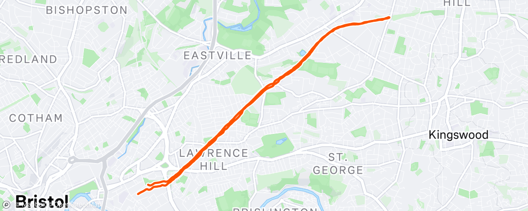 Map of the activity, Afternoon Run