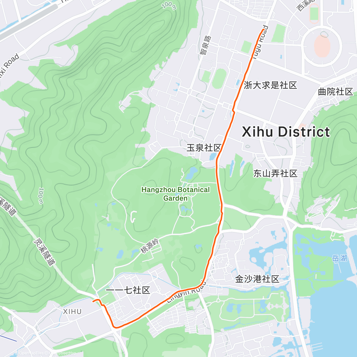 Map of the activity, Morning Run