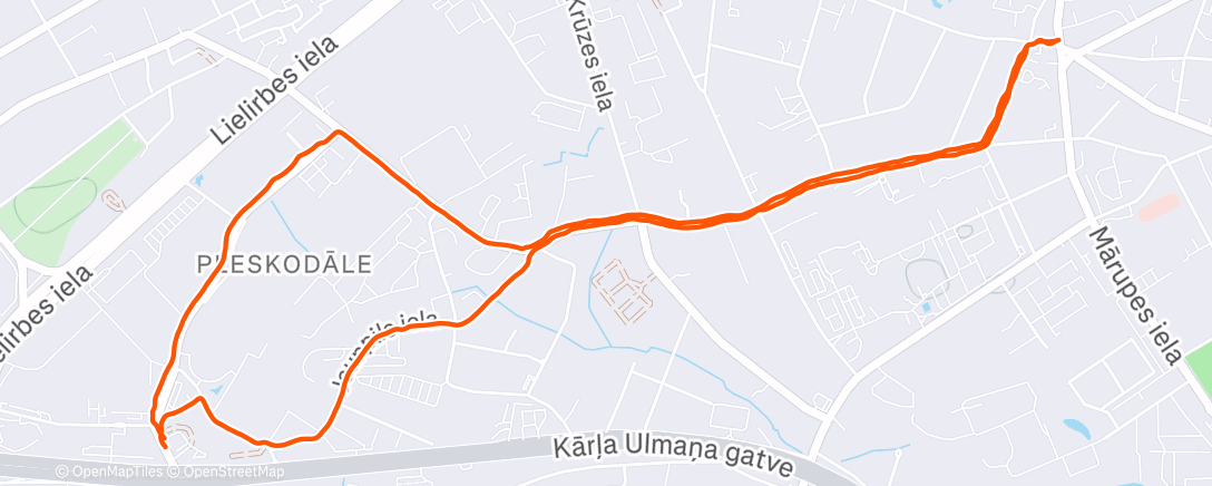Map of the activity, Morning Run
