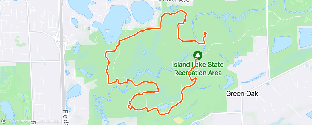 Mapa da atividade, Afternoon Mountain Bike Ride