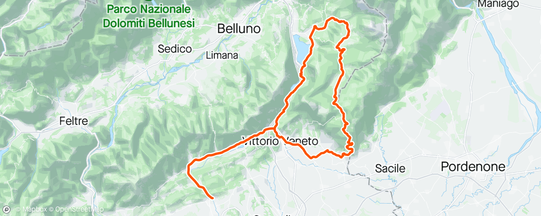 Map of the activity, 4h 30' ☀️ Cansiglio (Carbonai)