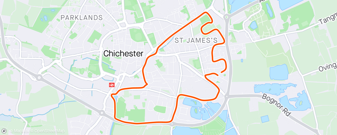 Map of the activity, 5 miles around Chichester