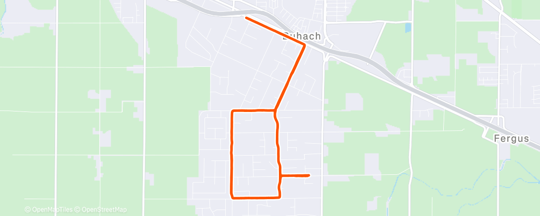 Map of the activity, Night Run