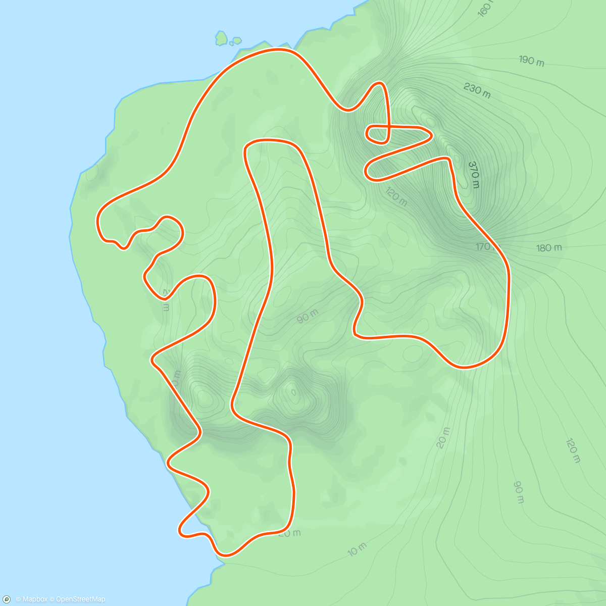 Mapa de la actividad, Zwift - Hilly Route in Watopia