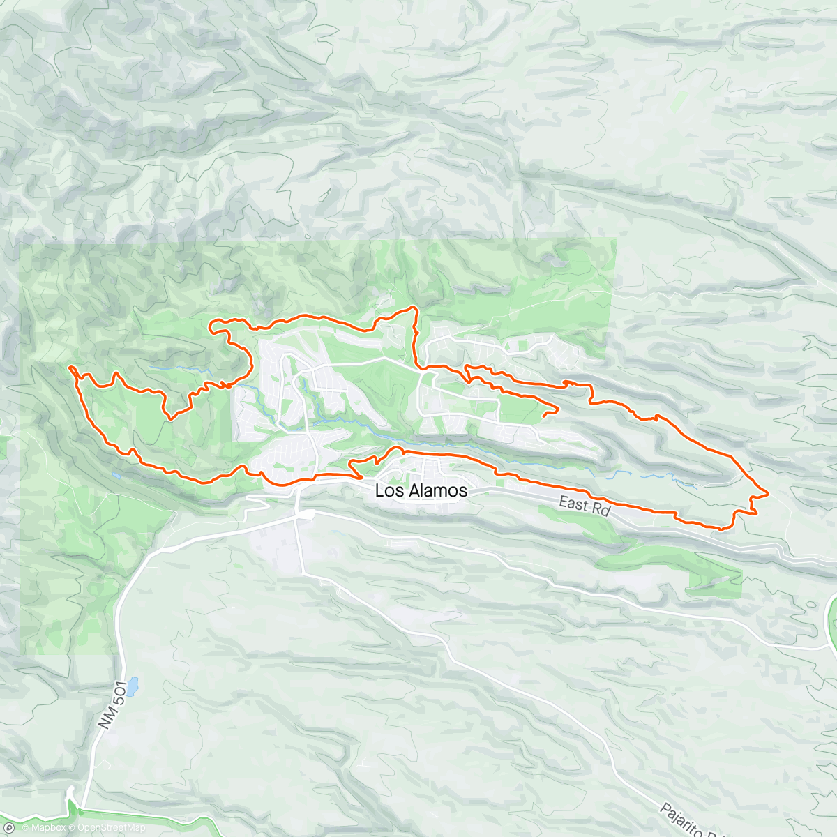 Map of the activity, Tour de Los Alamos for Lo and Joe