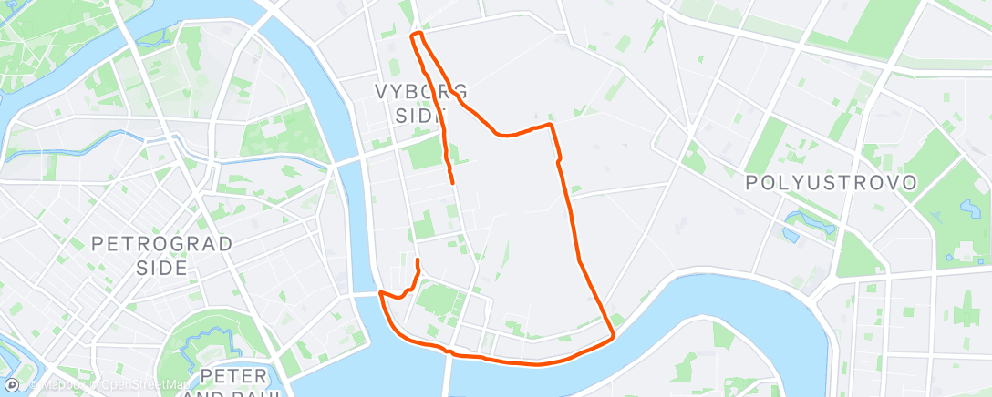 Map of the activity, Afternoon Run