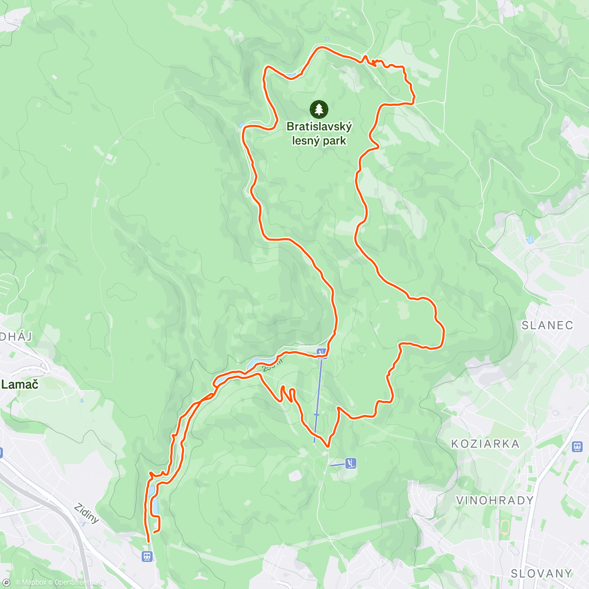 Map of the activity, Trail le matin