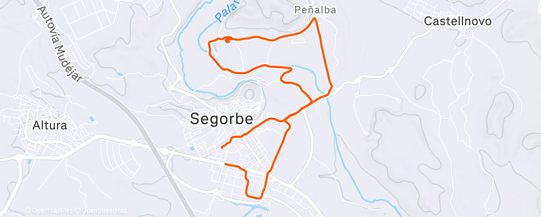 Map of the activity, Afternoon Run