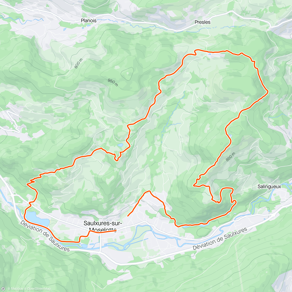 Map of the activity, 23-40 Trail des chamois