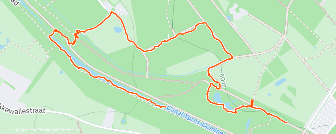 Map of the activity, Namiddagwandeling