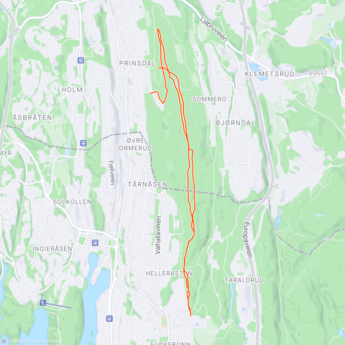 Map of the activity, Grønliåsen Ride, årets første