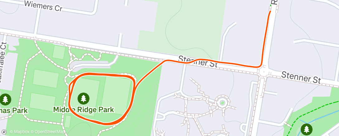 Map of the activity, Morning Run