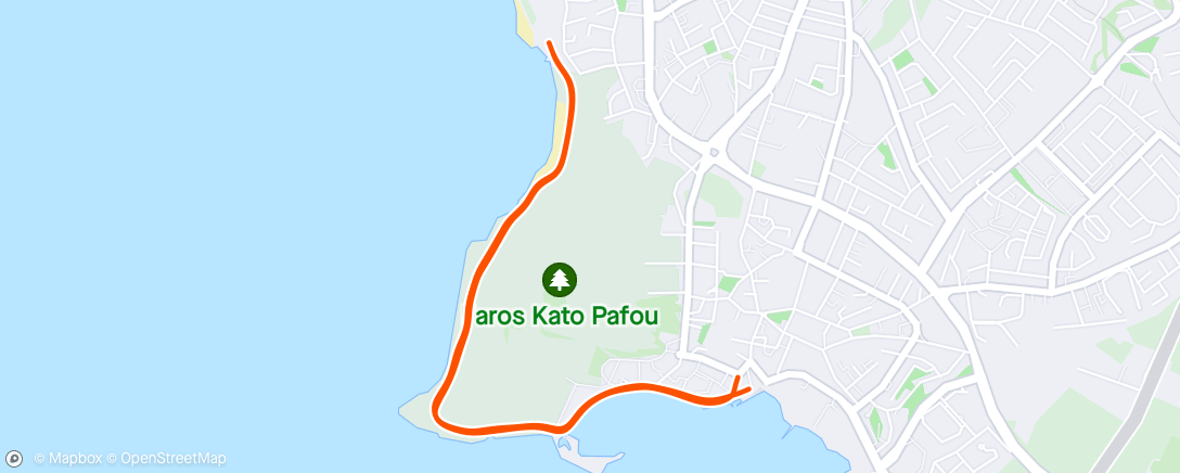 Mapa da atividade, Paphos Morning run 2