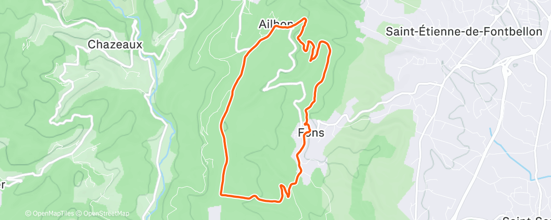 Map of the activity, Crête de Montagard appuyée