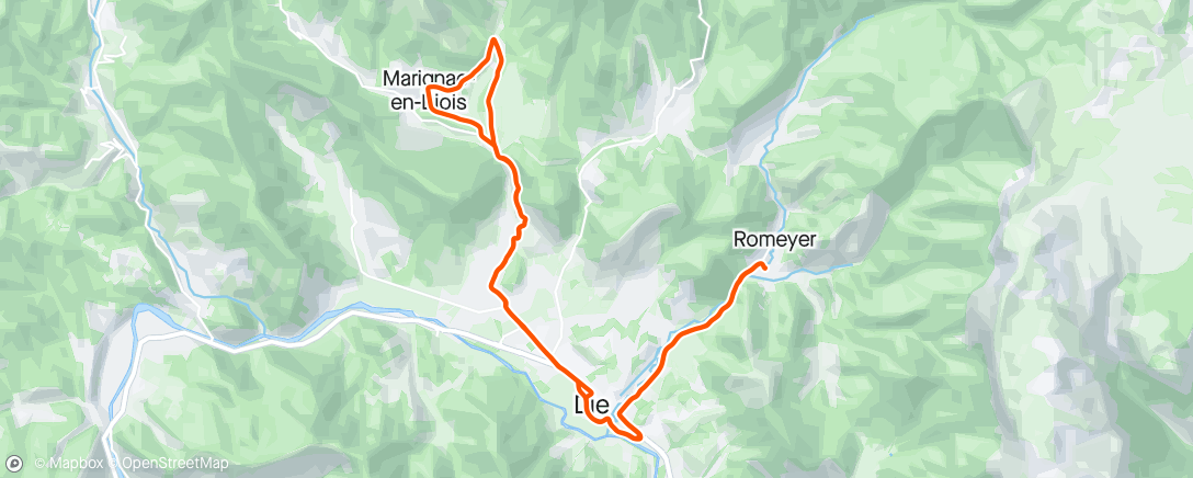 Map of the activity, Sortie vélo : Marignac en Diois