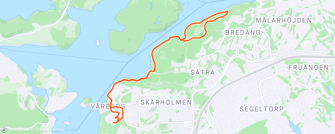 Map of the activity, Längst Mälaren i snö