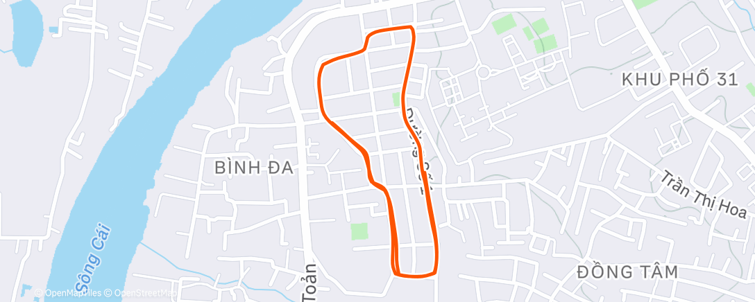 Map of the activity, Evening Run