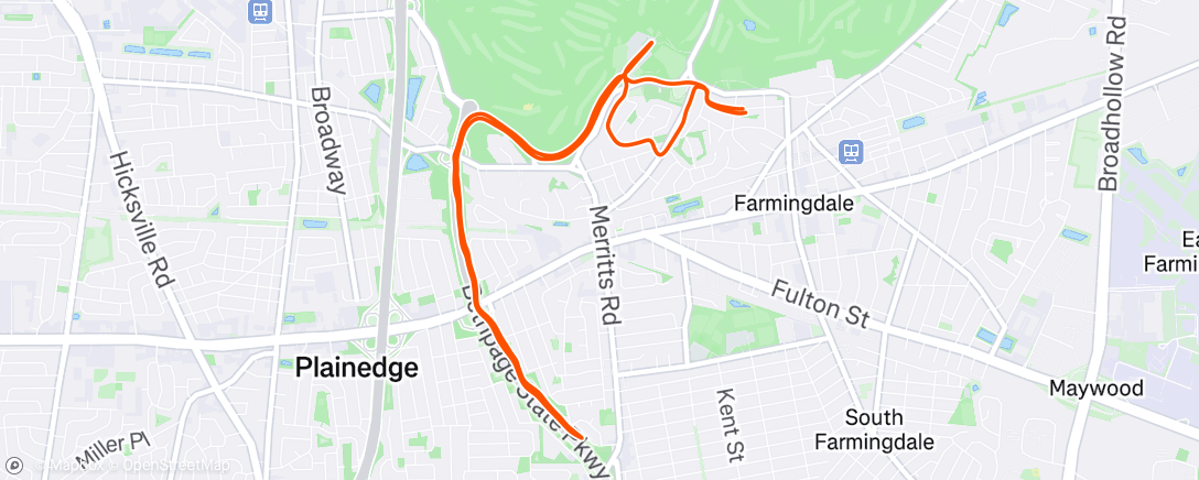 Map of the activity, Afternoon Run