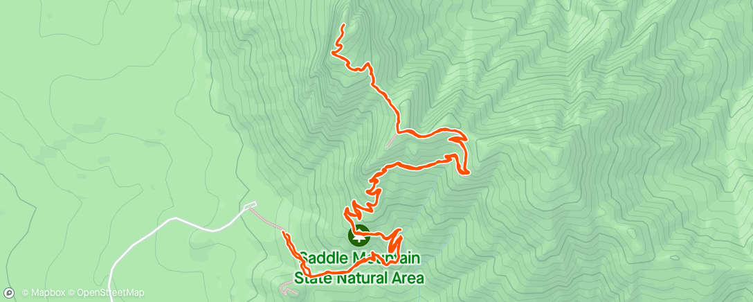 Map of the activity, Saddle Mountain hike with Abby