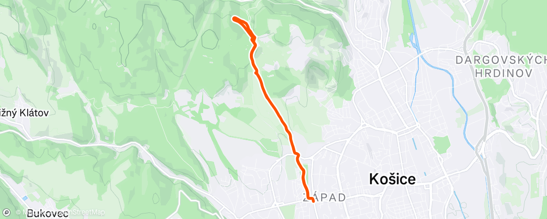 Map of the activity, Afternoon Trail Run
