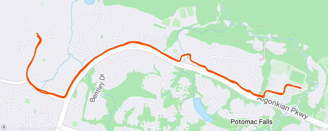 Map of the activity, Run with B before he heads north and I head west 😊