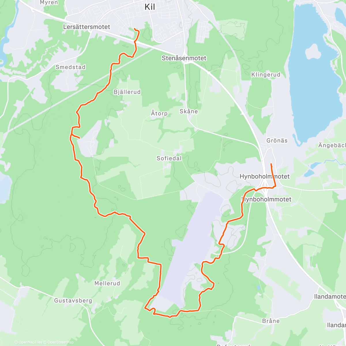 Map of the activity, Lunch Trail Run