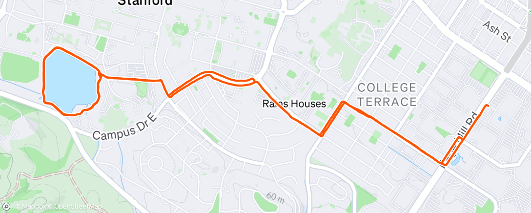 Map of the activity, Afternoon Run