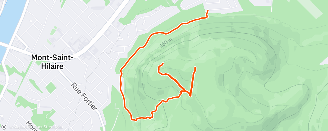 Map of the activity, Afternoon Trail Run