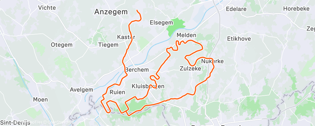 Map of the activity, MyWhoosh - Kluisbergen