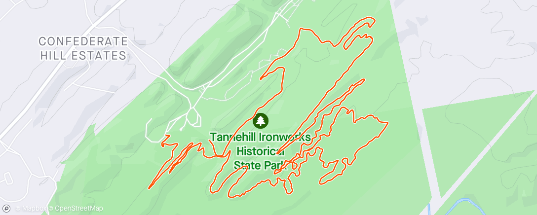 Map of the activity, Sunday Tannehill moping