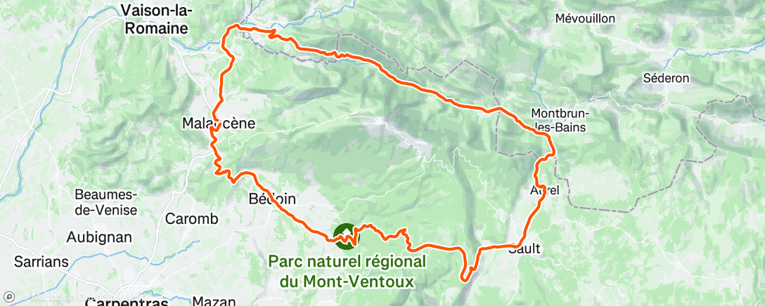 Map of the activity, TOUR DU VENTOUX 🌅