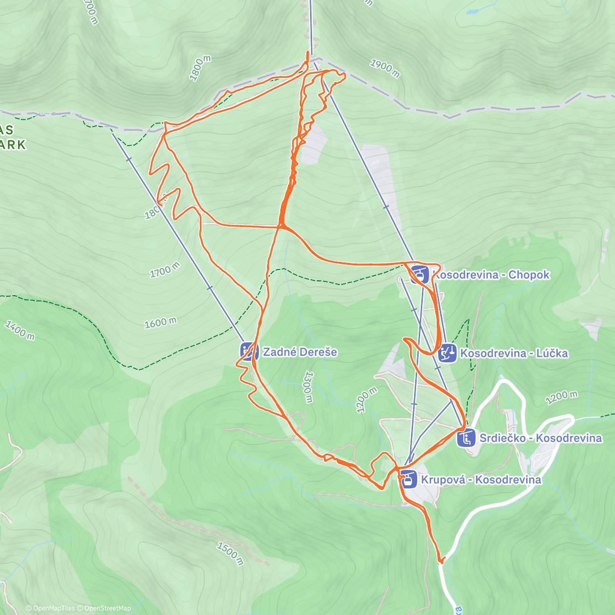 Map of the activity, SkiChopkizmus 3x